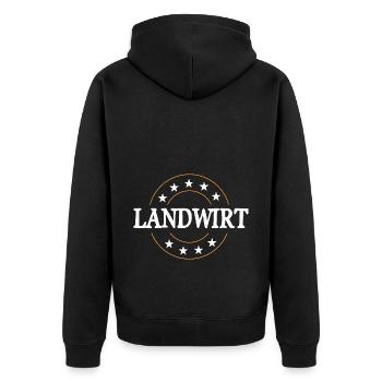 Landwirt Beruf - Unisex Premium Bio Zip Hoodie - Schwarz - Hinten - Nico (187cm)