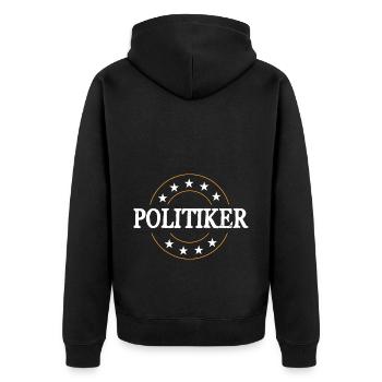 Politiker Beruf - Unisex Premium Bio Zip Hoodie - Schwarz - Hinten - Nico (187cm)