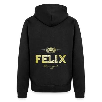 Felix - Unisex Premium Bio Zip Hoodie - Schwarz - Hinten - Nico (187cm)