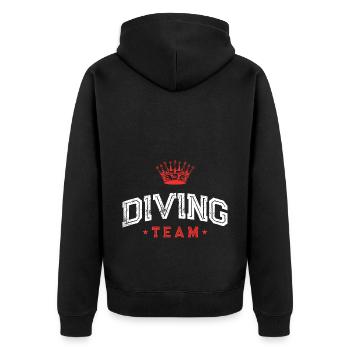 Diving Team Divers - Unisex Premium Organic Zip Hoodie - black - Back - Nico (187cm)