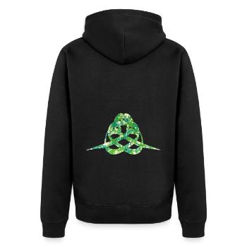 kalligraphie e 270 - Unisex Premium Bio Zip Hoodie - Schwarz - Hinten - Nico (187cm)