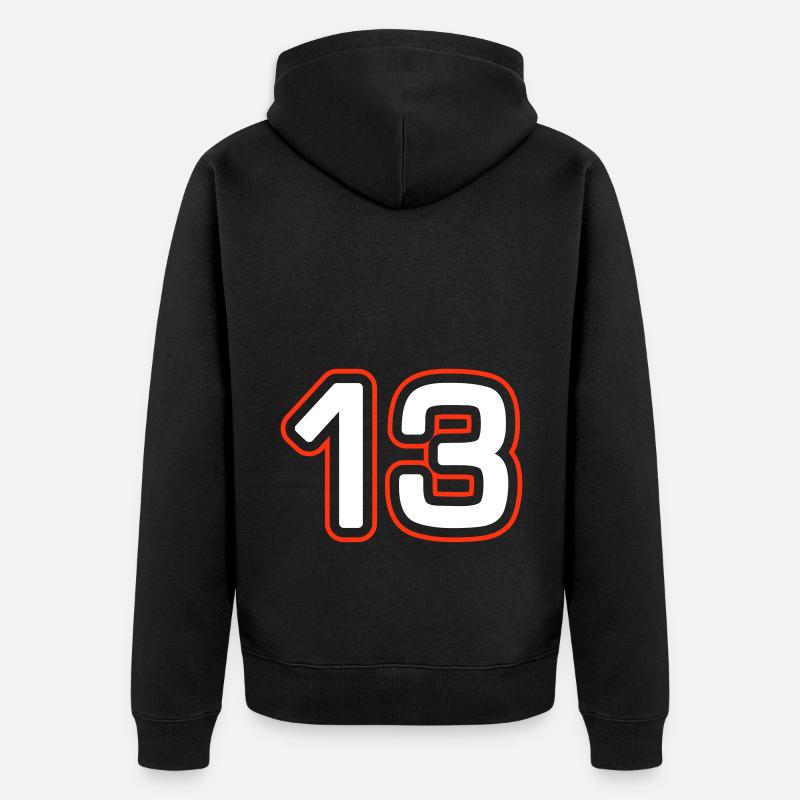 13 Symbole numérique - Veste à capuche bio Premium Unisexe - noir