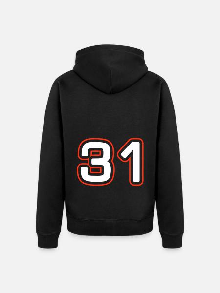 31 Zahl symbol - Unisex Premium Bio Zip Hoodie - Schwarz