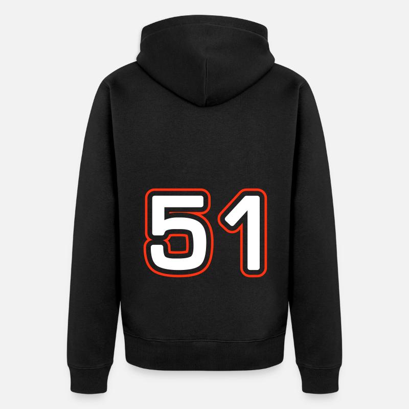 51 Symbole numérique - Veste à capuche bio Premium Unisexe - noir