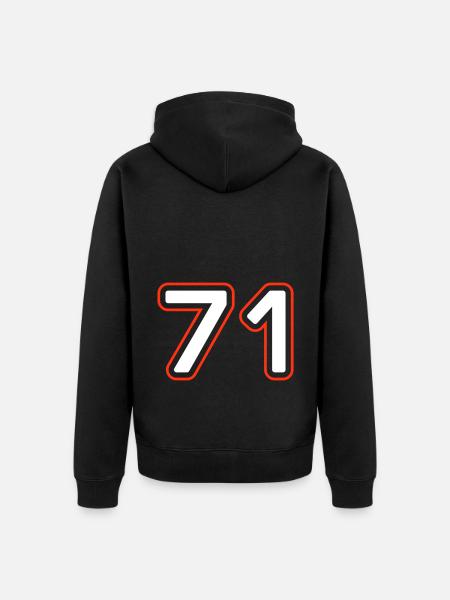71 Number Symbol - Unisex Premium Organic Zip Hoodie - black
