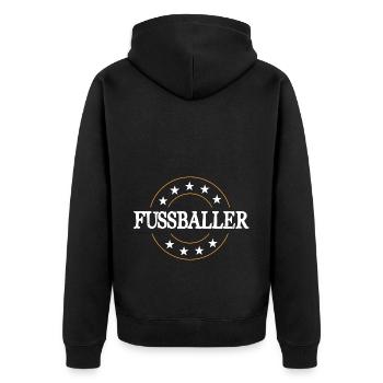 Fussballer Fussball Spieler - Unisex Premium Bio Zip Hoodie - Schwarz - Hinten - Nico (187cm)