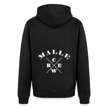 Malle Crew - Unisex Premium Organic Zip Hoodie - black - Back - Nico (187cm)