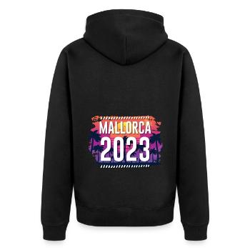 Majorque 2023 - Veste à capuche bio Premium Unisexe - noir - Dos - Nico (187cm)