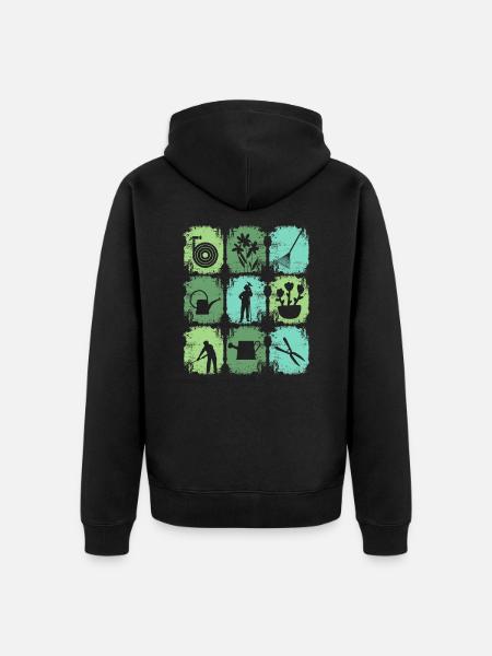 Garden Tools Gardener - Unisex Premium Organic Zip Hoodie - black