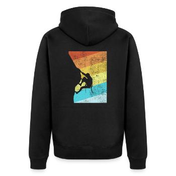 Rock Climbing - Unisex Premium Bio Zip Hoodie - Schwarz - Hinten - Nico (187cm)