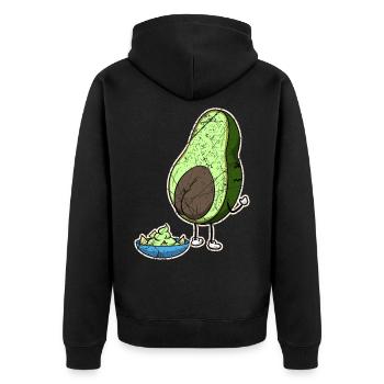 Vegan Vegetarian Avocado Sauce Dip I Gift - Unisex Premium Organic Zip Hoodie - black - Back - Nico (187cm)