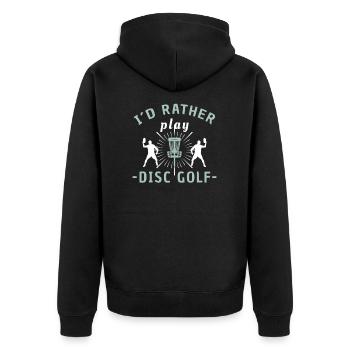 Disc Golf Disc Golf Player - Unisex Premium Bio Zip Hoodie - Schwarz - Hinten - Nico (187cm)