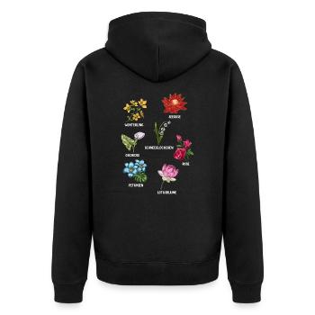 Flower Flower-Species - Unisex Premium Organic Zip Hoodie - black - Back - Nico (187cm)