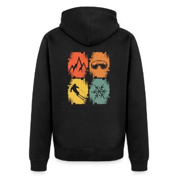 Skiers Skiing Winter Sports - Unisex Premium Organic Zip Hoodie - black - Back - Nico (187cm)