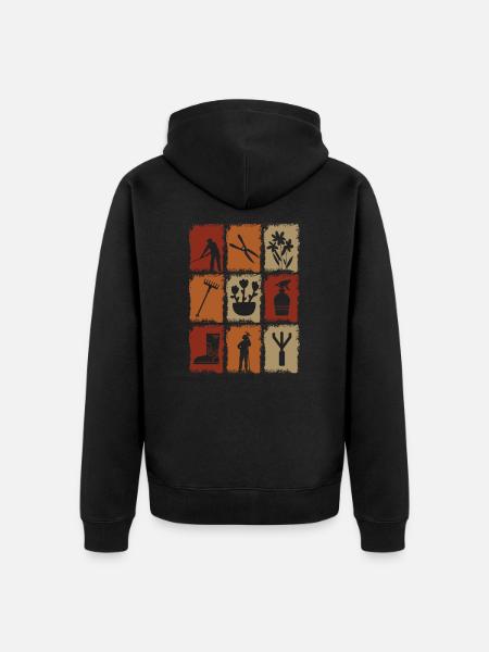 Garden Tool Gardener - Unisex Premium Organic Zip Hoodie - black