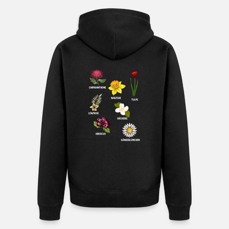 Espèces de fleurs Fleurs - Veste à capuche bio Premium Unisexe - noir