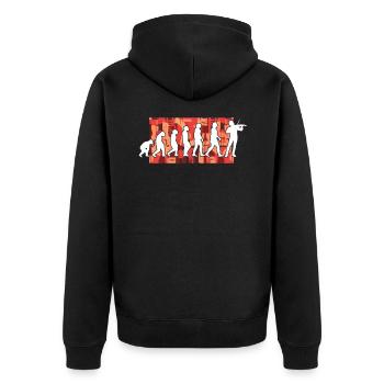 Violinist Evolution - Unisex Premium Bio Zip Hoodie - Schwarz - Hinten - Nico (187cm)