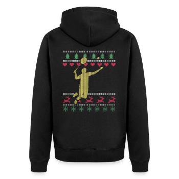 Joueur de badminton Ugly Christmas - Veste à capuche bio Premium Unisexe - noir - Dos - Nico (187cm)