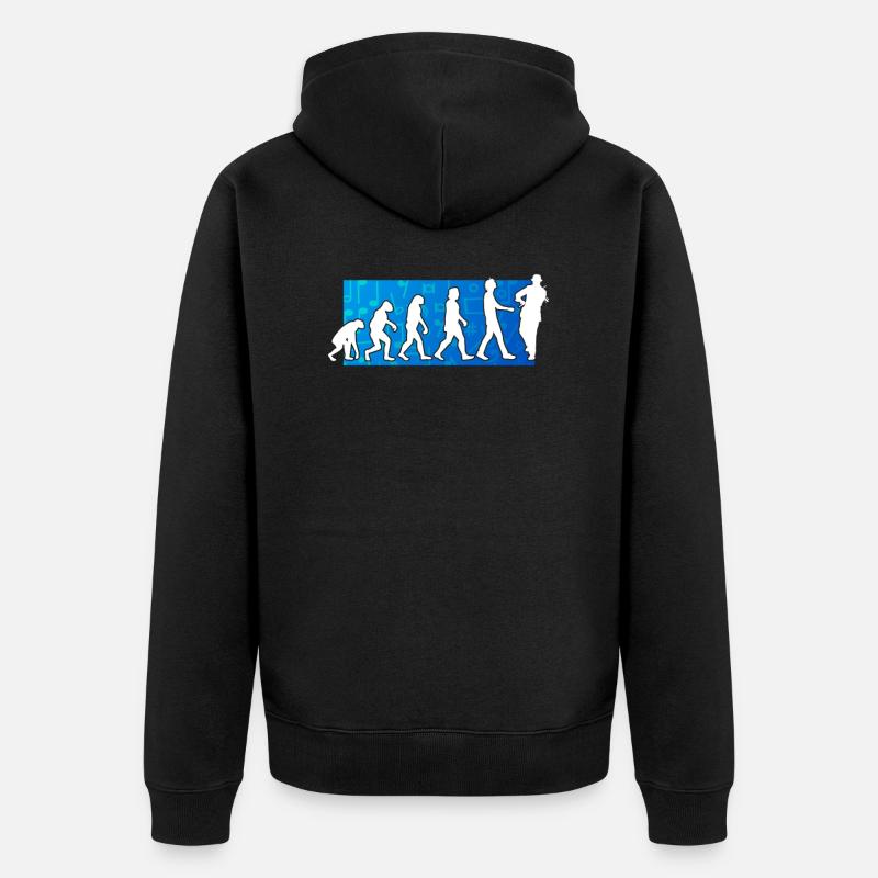 Violinist Evolution - Unisex Premium Bio Zip Hoodie - Schwarz