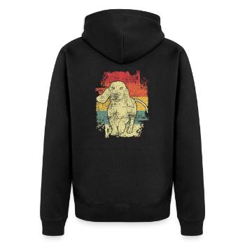 Dachshund Vintage - Unisex Premium Organic Zip Hoodie - black - Back - Nico (187cm)