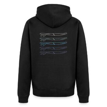 Planche de surf Vintage - Veste à capuche bio Premium Unisexe - noir - Dos - Nico (187cm)