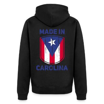 Carolina Puerto Rico - Unisex Premium Organic Zip Hoodie - black - Back - Nico (187cm)