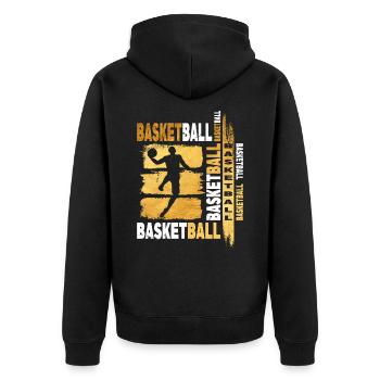 Basketball Gold Basketball Player Grunge Fan - Veste à capuche bio Premium Unisexe - noir - Dos - Nico (187cm)