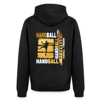 Handball Gold Handball Joueur Grunge Fan - Veste à capuche bio Premium Unisexe - noir - Dos - Nico (187cm)