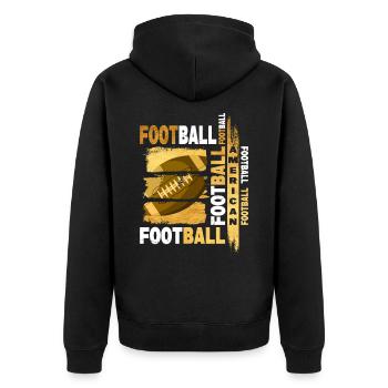 American Football Ball Gold Vintage Retro Sport - Veste à capuche bio Premium Unisexe - noir - Dos - Nico (187cm)
