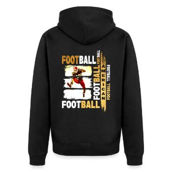 Joueur de football américain Gold Vintage Retro Sport - Veste à capuche bio Premium Unisexe - noir - Dos - Nico (187cm)