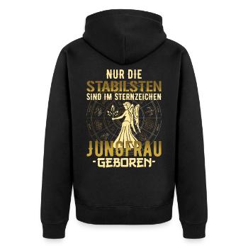 Sternzeichen Jungfrau Geburtstag Geschenk - Unisex Premium Bio Zip Hoodie - Schwarz - Hinten - Nico (187cm)
