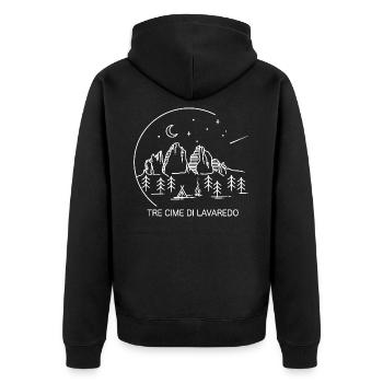 Three Peaks Tre Cime di Lavaredo Dolomites Italy - Unisex Premium Organic Zip Hoodie - black - Back - Nico (187cm)