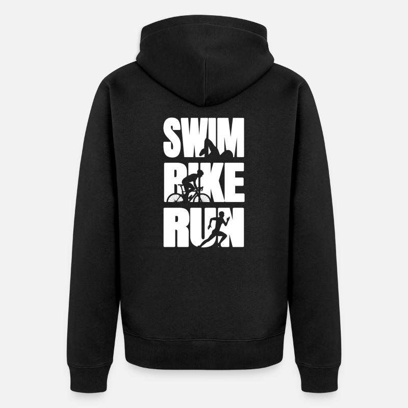 Triathlète de triathlon - Veste à capuche bio Premium Unisexe - noir