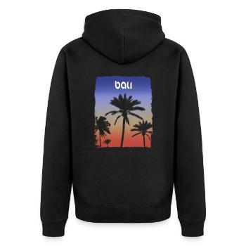 Bali Indonesia Sunset Vacation Souvenir Palm Tree - Unisex Premium Organic Zip Hoodie - black - Back - Nico (187cm)