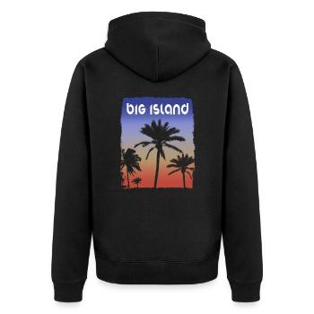 Big Island Hawaii Sonnenuntergang Urlaub Souvenir Palme - Unisex Premium Bio Zip Hoodie - Schwarz - Hinten - Nico (187cm)
