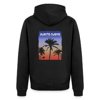 Puerto Nuevo Mexico Rocky Point Sunset Vacation - Unisex Premium Organic Zip Hoodie - black - Back - Nico (187cm)