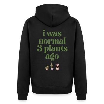 J’étais normal il y a 3 plantes - Veste à capuche bio Premium Unisexe - noir - Dos - Nico (187cm)