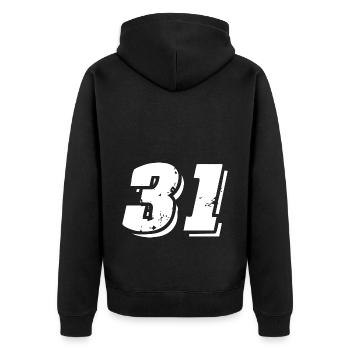 31 Symbole numérique - Veste à capuche bio Premium Unisexe - noir - Dos - Nico (187cm)