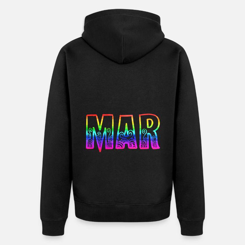 Mars rs Arc-en-ciel - Veste à capuche bio Premium Unisexe - noir