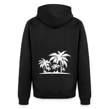 Island Summer Palm Beach - Unisex Premium Organic Zip Hoodie - black - Back - Nico (187cm)