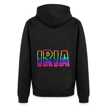 iria rs arc-en-ciel - Veste à capuche bio Premium Unisexe - noir - Dos - Nico (187cm)
