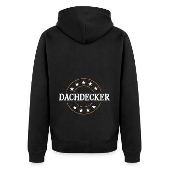 Dachdecker Beruf - Unisex Premium Bio Zip Hoodie - Schwarz - Hinten - Nico (187cm)