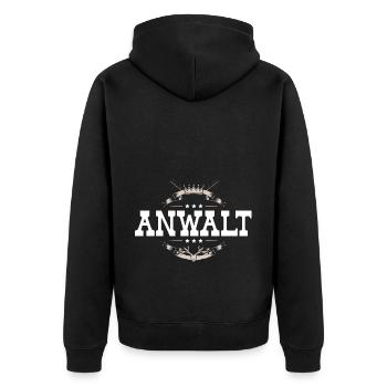 Anwalt Beruf - Unisex Premium Bio Zip Hoodie - Schwarz - Hinten - Nico (187cm)