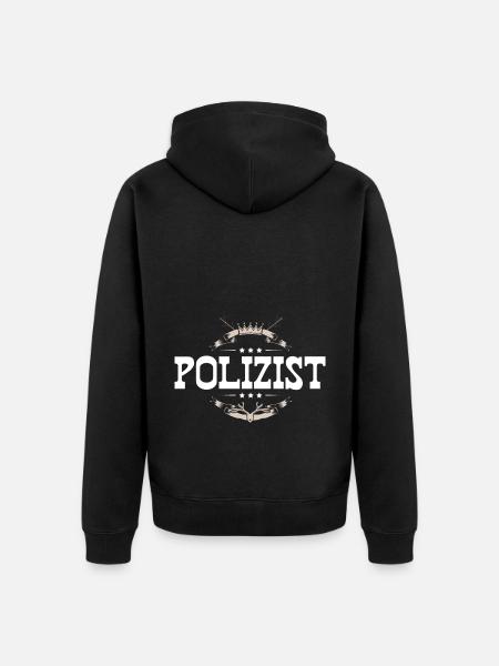 Polizist Beruf - Unisex Premium Bio Zip Hoodie - Schwarz