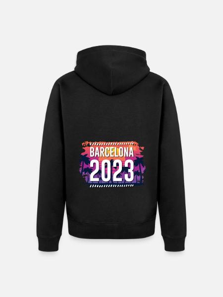 Barcelona 2023 - Unisex Premium Bio Zip Hoodie - Schwarz