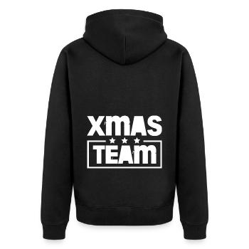 Xmas Team Weihnachten Bunt - Unisex Premium Bio Zip Hoodie - Schwarz - Hinten - Nico (187cm)