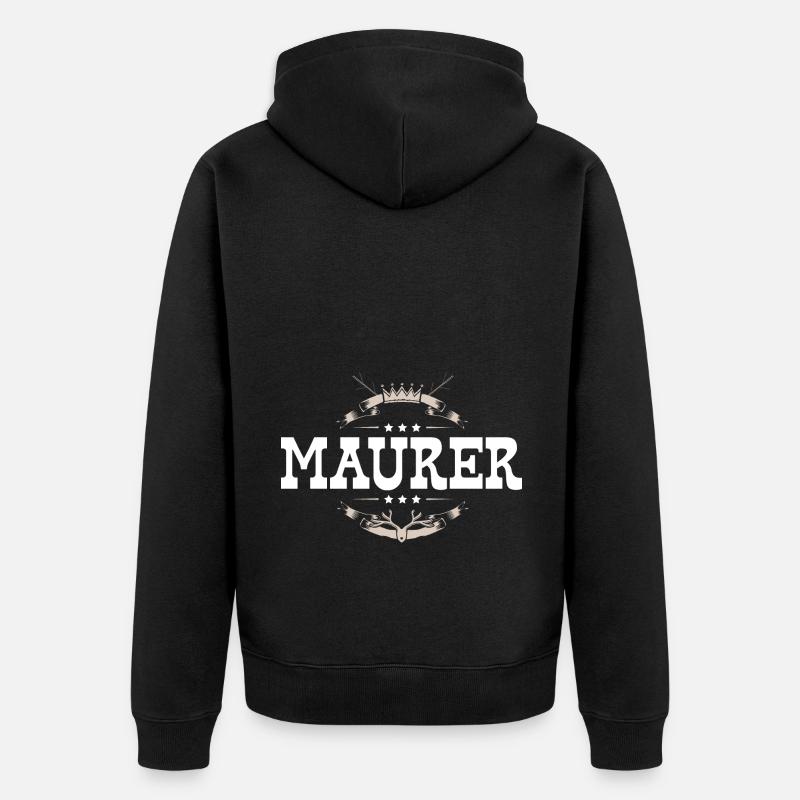 Maurer Beruf - Unisex Premium Bio Zip Hoodie - Schwarz