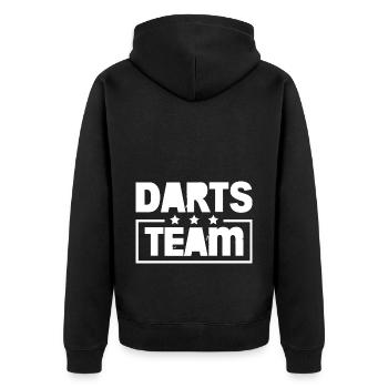 Darts Team Bunt - Unisex Premium Organic Zip Hoodie - black - Back - Nico (187cm)