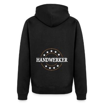 Handwerker Beruf - Unisex Premium Bio Zip Hoodie - Schwarz - Hinten - Nico (187cm)
