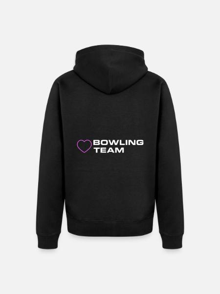 Bowling Team Herz - Unisex Premium Bio Zip Hoodie - Schwarz